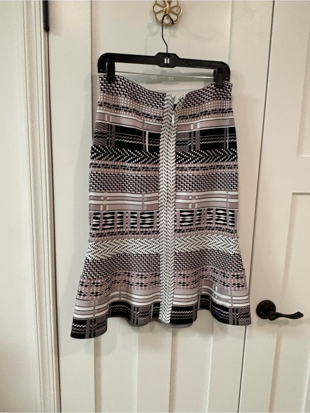 Dollcake Black, White & Blush A-Line Flare Skirt